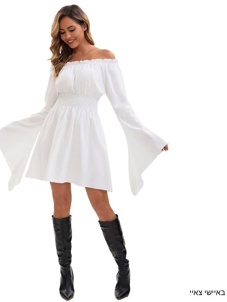 Ethnic Fashion Design - Retro Orta Çağ Rönesans Tek Omuzlu