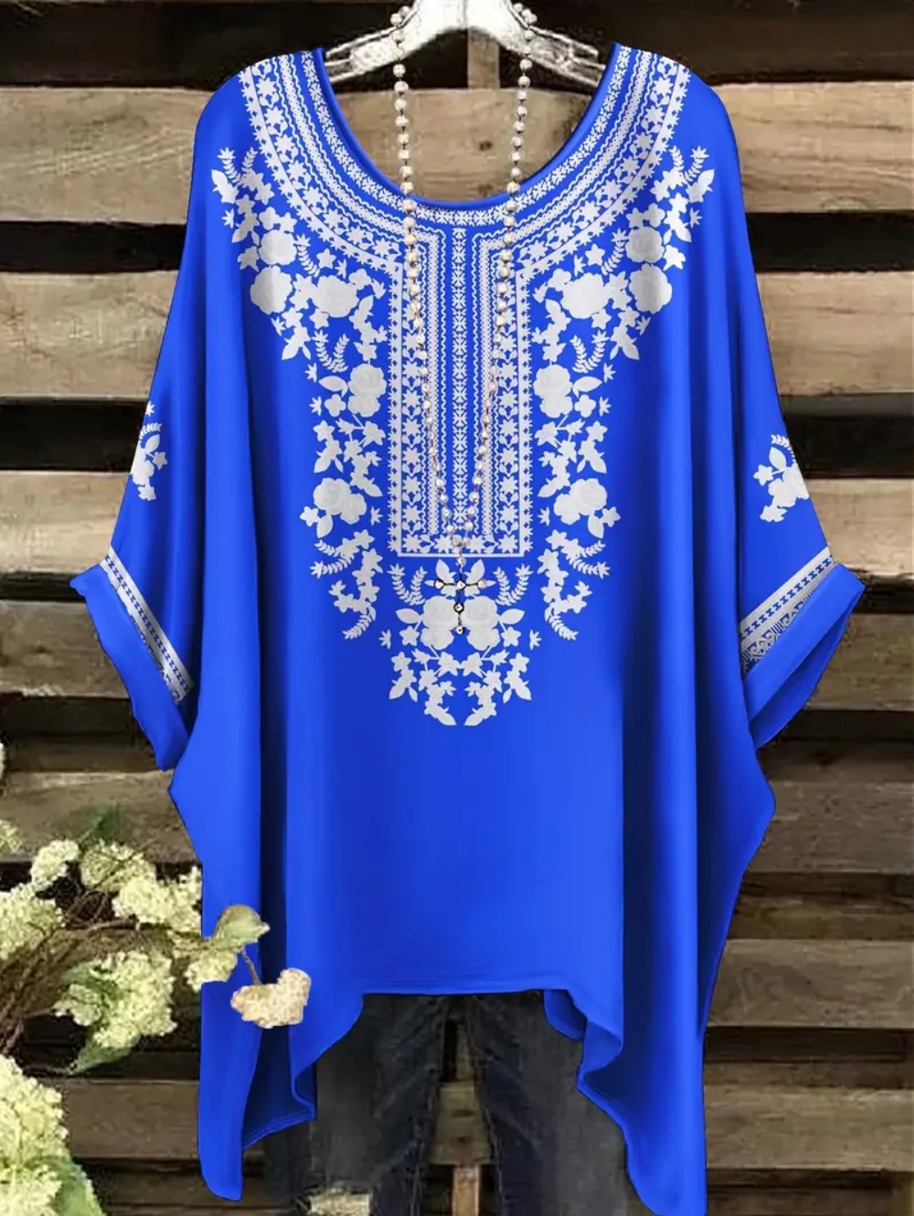 Ethnic Chic Fashion - Bohem Şık Büyük Boy Tişörtler Basit