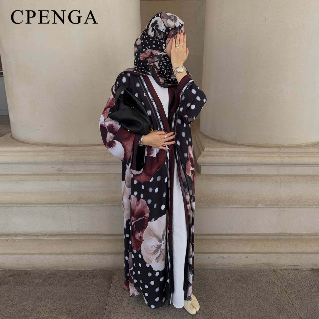 Ethnic Gown - 2026 Yaz İki Parçalı Çiçekli Puantiyeli